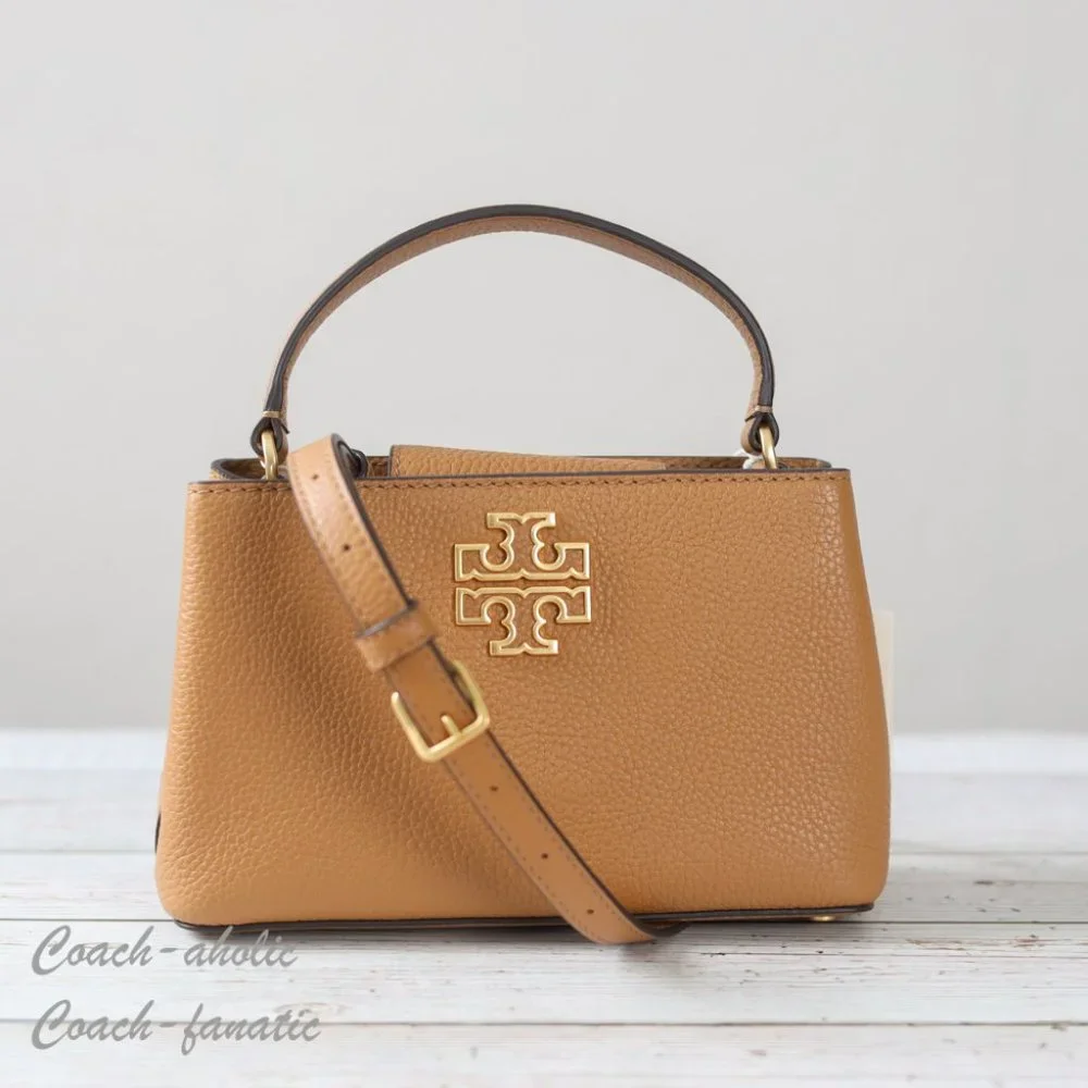 NWT Tory Burch Britten Micro Satchel Leather Crossbody in Tiramisu - Picture 3 of 11